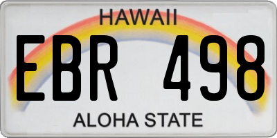 HI license plate EBR498