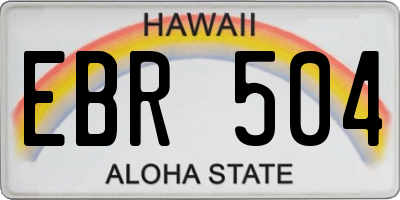 HI license plate EBR504