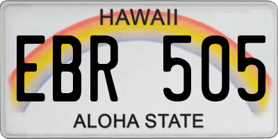 HI license plate EBR505