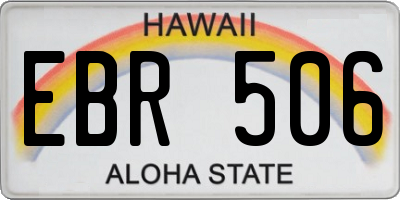 HI license plate EBR506