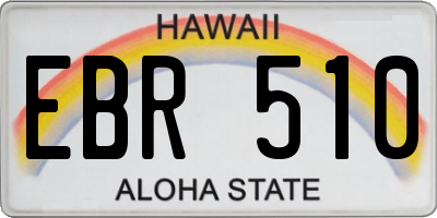HI license plate EBR510