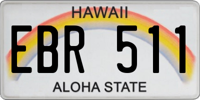 HI license plate EBR511