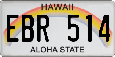 HI license plate EBR514