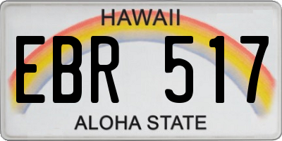 HI license plate EBR517