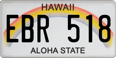 HI license plate EBR518