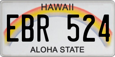 HI license plate EBR524