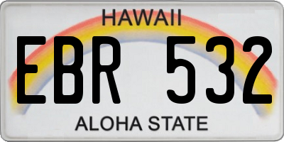 HI license plate EBR532