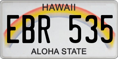 HI license plate EBR535
