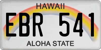 HI license plate EBR541