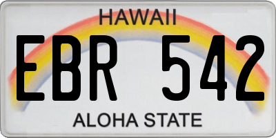 HI license plate EBR542