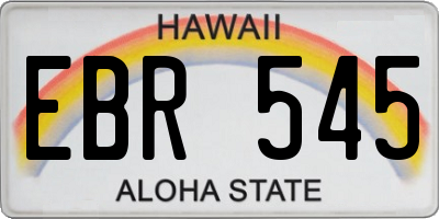 HI license plate EBR545