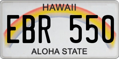 HI license plate EBR550