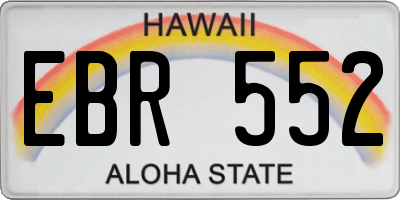HI license plate EBR552