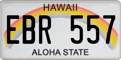 HI license plate EBR557