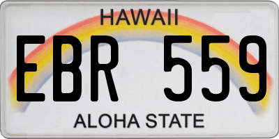 HI license plate EBR559