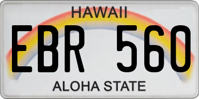 HI license plate EBR560