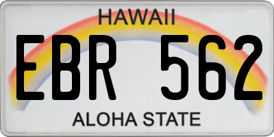 HI license plate EBR562