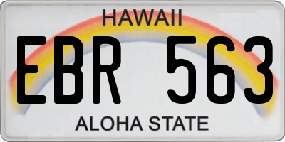 HI license plate EBR563