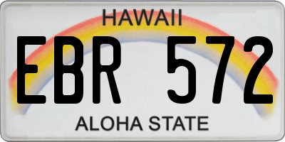 HI license plate EBR572
