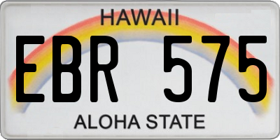 HI license plate EBR575