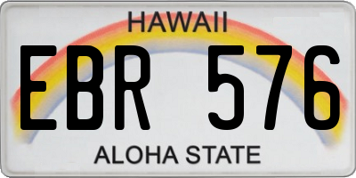 HI license plate EBR576