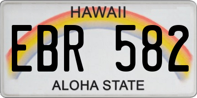 HI license plate EBR582