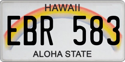 HI license plate EBR583