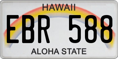 HI license plate EBR588