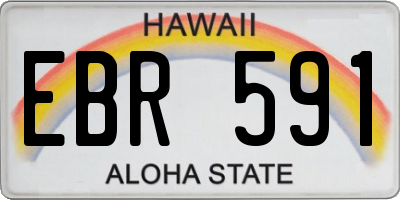 HI license plate EBR591