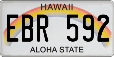 HI license plate EBR592