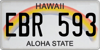 HI license plate EBR593