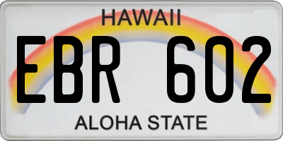 HI license plate EBR602