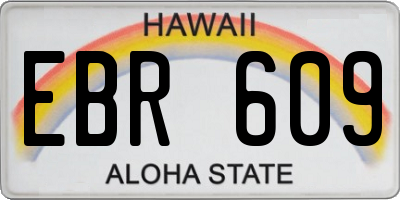 HI license plate EBR609