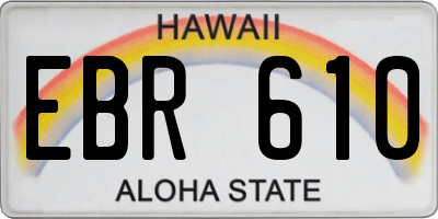 HI license plate EBR610