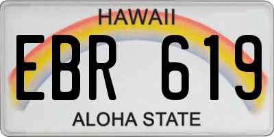 HI license plate EBR619