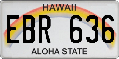 HI license plate EBR636