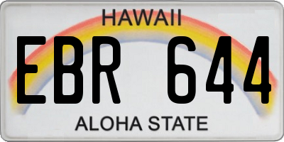 HI license plate EBR644