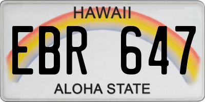 HI license plate EBR647