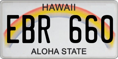HI license plate EBR660