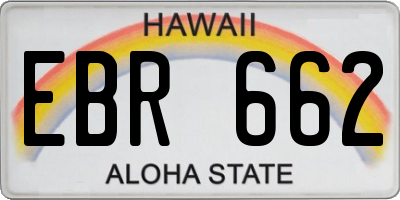HI license plate EBR662