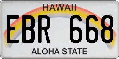 HI license plate EBR668