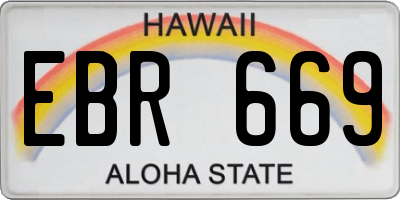 HI license plate EBR669