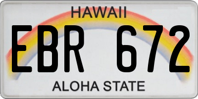 HI license plate EBR672