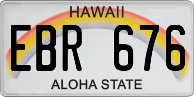 HI license plate EBR676