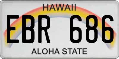 HI license plate EBR686