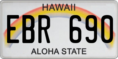 HI license plate EBR690