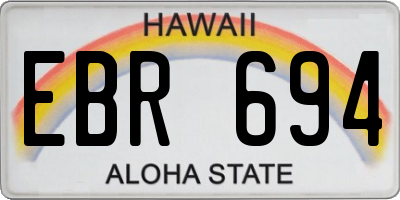 HI license plate EBR694