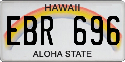 HI license plate EBR696
