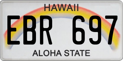 HI license plate EBR697