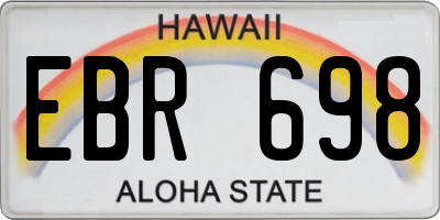 HI license plate EBR698